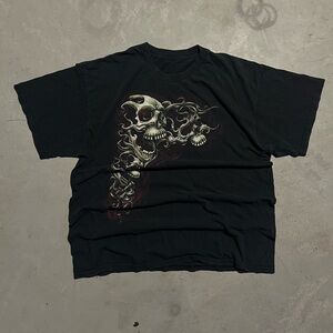 Y2k Skull Black Graphic T-Shirt